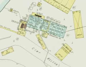 E.J. Curley & Co. Distillery - 1893 Sanborn Map of E.J. Curley's 'Camp Nelson Distillery'