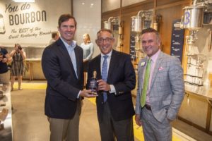 Heaven Hill Bourbon Experience - Kentucky Governor Andy Beshear, Heaven Hill President Max Shapira and Heaven Hill Bourbon Experience GM Jeff Crowe.