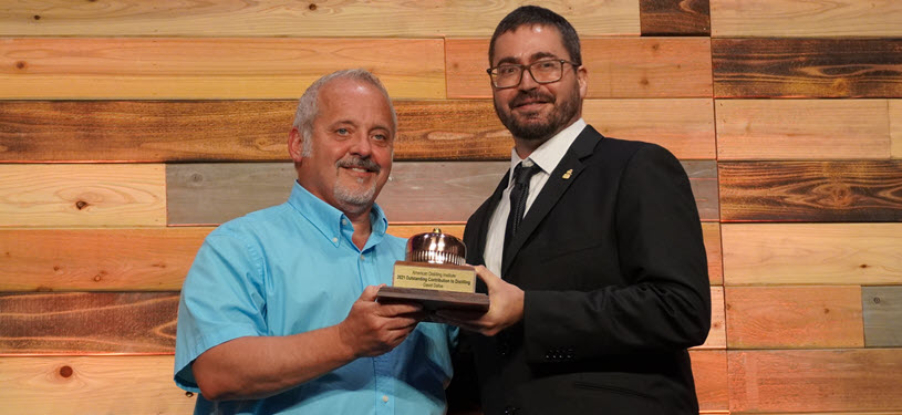 American Distilling Institute - Flavorman-Moonshine U Founder David Dafoe Awarded ADIs 2021 Outstanding Contribution To Distilling with ADI President Erik Owens