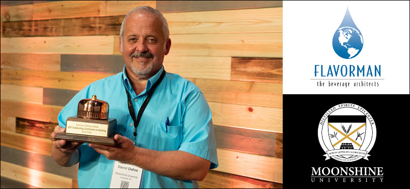 American Distilling Institute - Flavorman and Moonshine U Founder David Dafoe Awarded ADIs 2021 Outstanding Contribution To Distilling Award