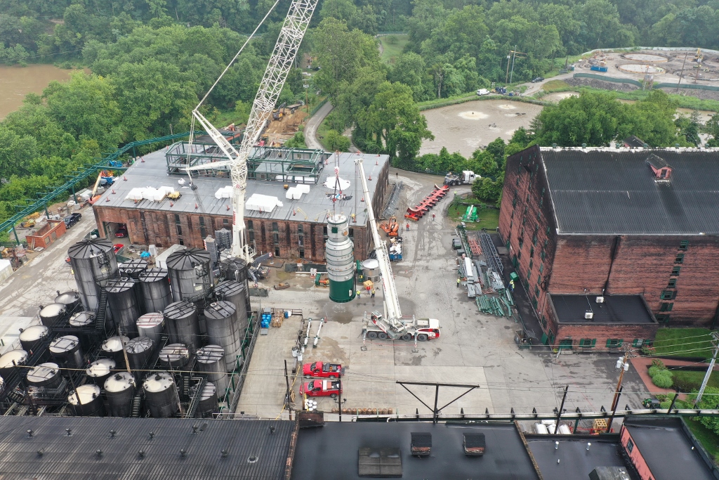 Buffalo Trace Distillery - New Evaporator Lifted off Ground