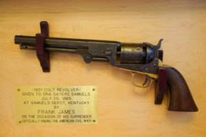 Maker's Mark Distillery - The Samuels House, .31 Caliber 1851 Navy Colt Cap and Ball Revolver Frank James Surrendered to Sheriff T.W. Samuels on July 26,1865