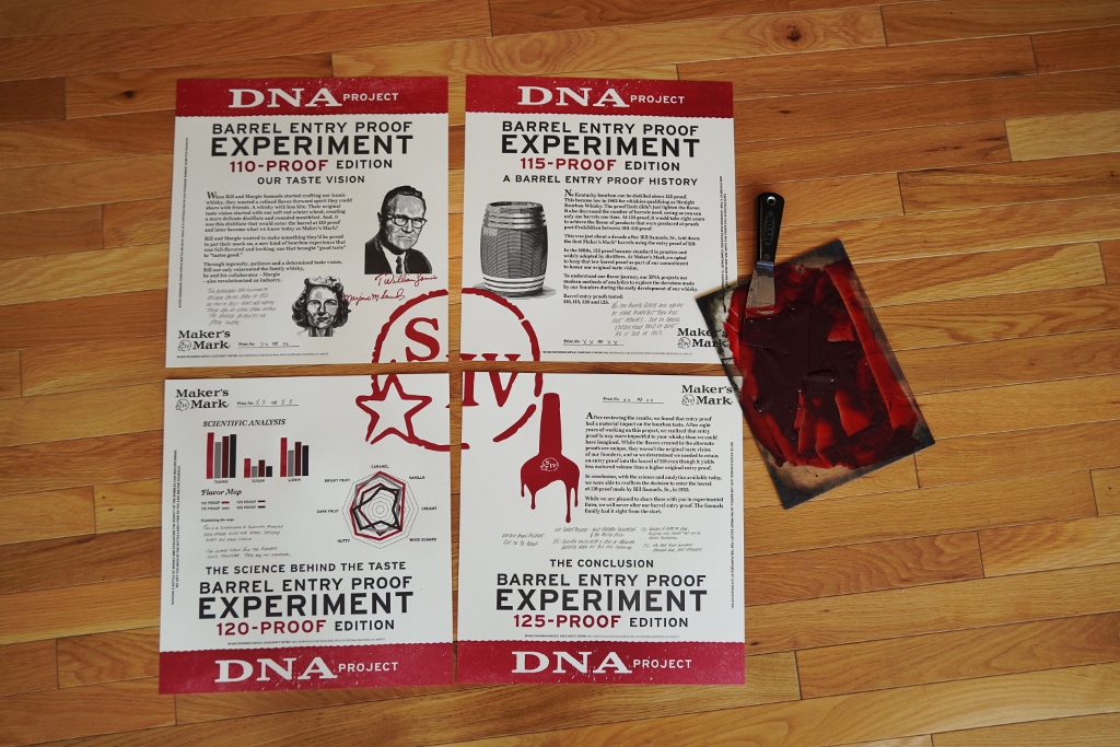 Maker's Mark Distillery - The DNA Project, Testing 110, 115, 120 and 125 Barrel Entry Proof Posters