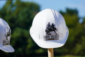 Horse Soldier Bourbon Whiskey - Helmets at Horse Soldier Farms Groundbreaking