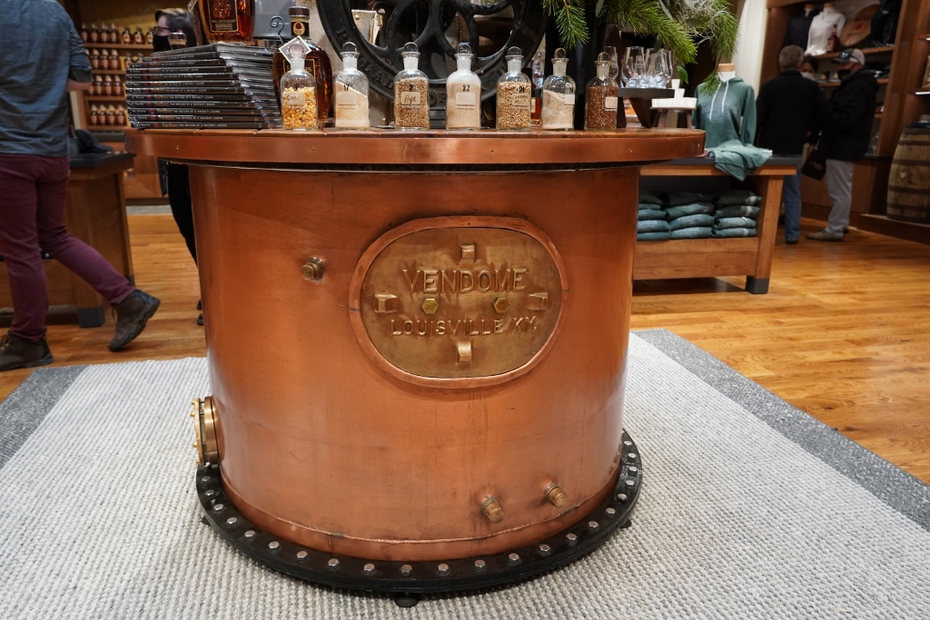 Four Roses Distillery - The original Vendome Copper & Brass Works copper column still is now on display in the Visitor Center