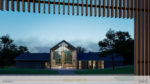 Conecuh Ridge Distillery - The Distillery & Service House Exterior at Dusk Rendering by Luckett & Farley