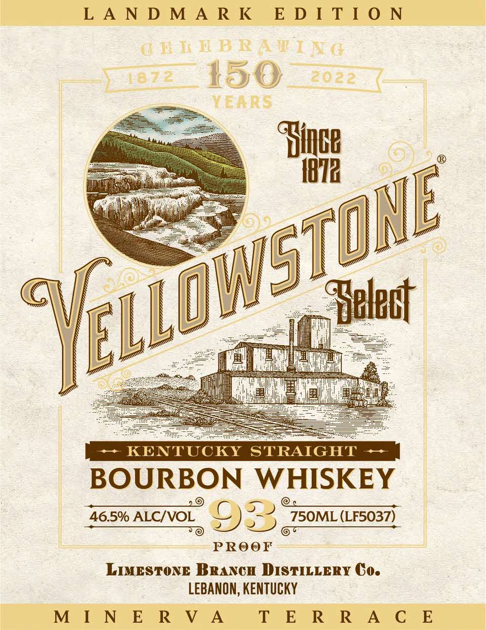 Limestone Branch Distillery - 4 Yellowstone Select Kentucky Straight Bourbon Whiskey, 150 Year Celebration, Minerva Terrace Label