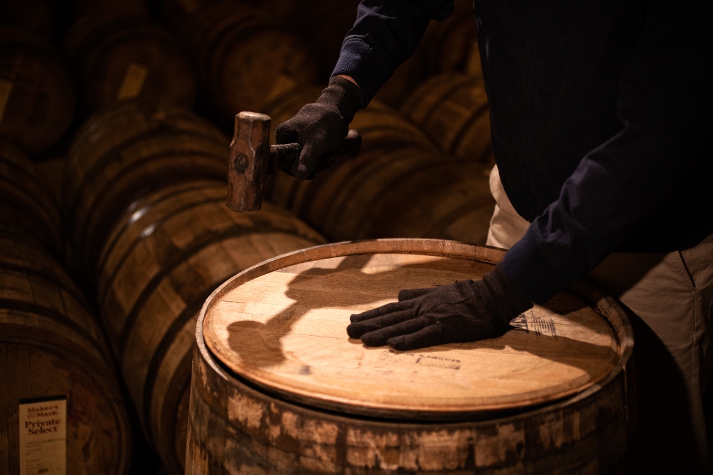 Maker's Mark Distillery - Oak Barrel Resealed after Receiving Wood Staves