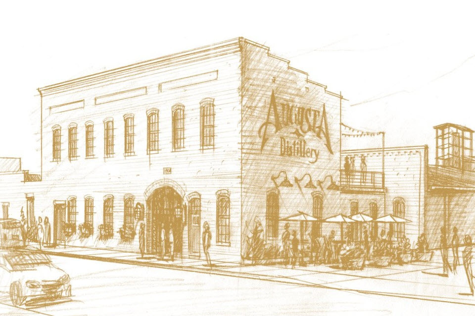 Augusta Distillery - Historic F.A. Neider building in Augusta, Distillery Rendering