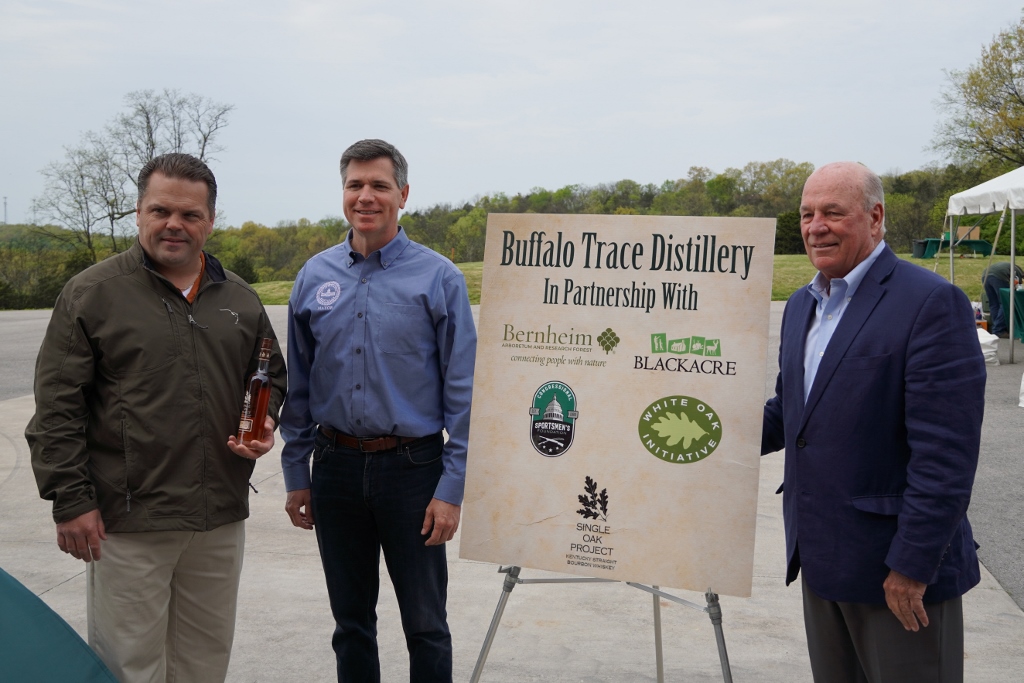 Buffalo Trace Distillery - Master Distiller Harlen Wheatley, Frankfort Mayor Layne Wilkerson and County Judge Executive Huston Wells