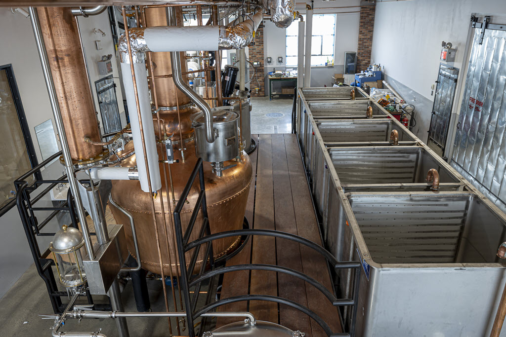 Village Garage Distillery - Vendome Copper & Brass Works Copper Pot Still and Fermentation Tanks
