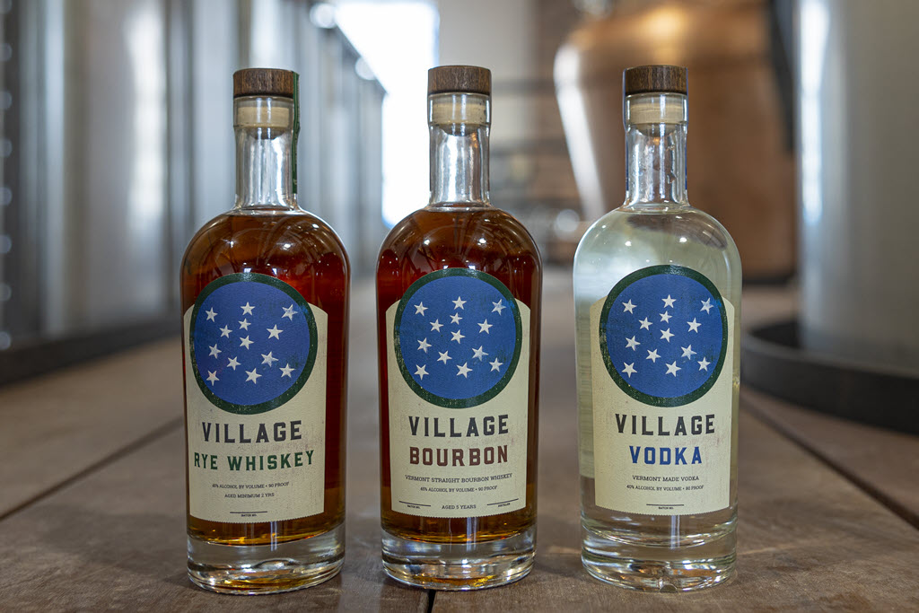 Village Garage Distillery - Village Rye, Village Bourbon and Village Vodka,On a Barrel