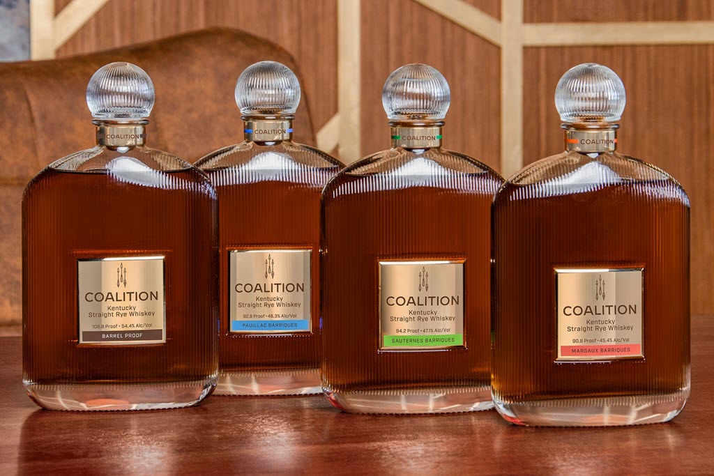 Coalition Whiskey - Barrel Proof and Pauillac Barriques, Sauternes Barriques, Margaux Barriques Barrel Finished Rye Whiskey