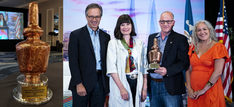 Distilled Spirits Council of the United States - Dave Pickerell Memorial Craft Member of the Year Award 2022, Scott and Becky Harris, Catoctin Creek Distilling