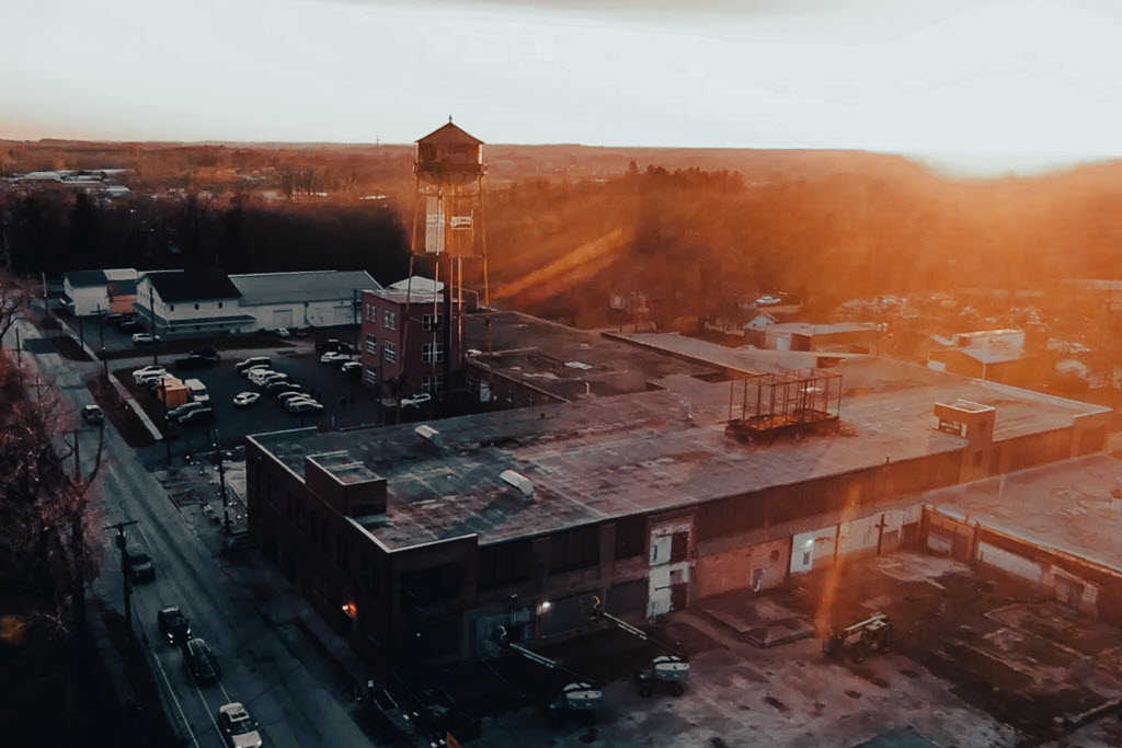 Journeyman Distillery - Aerial View of Future Valparaiso, Indiana Distillery