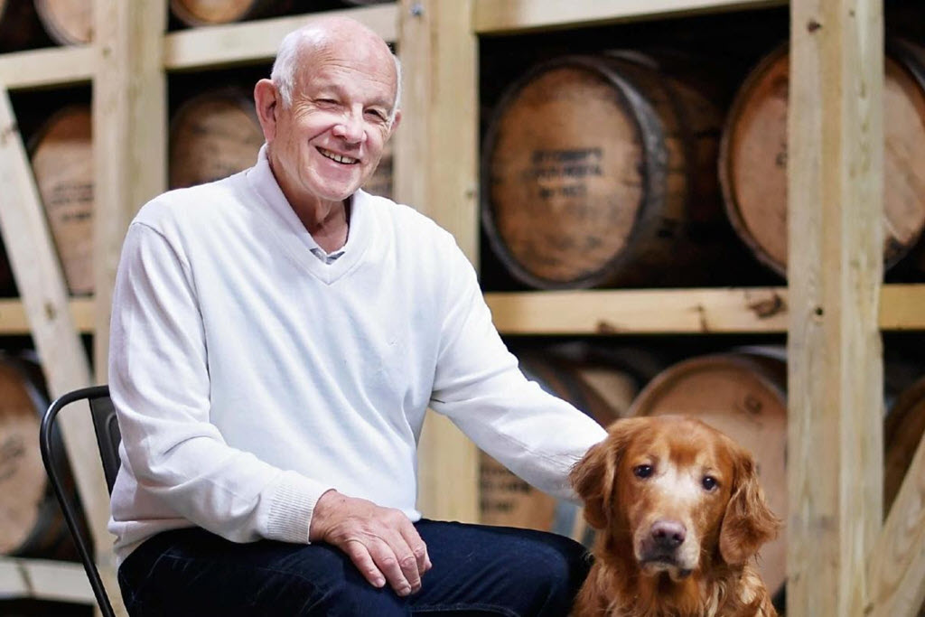 Kentucky Artisan Distillery - Founder and President Stephen Francis Thompson and His Dog Red