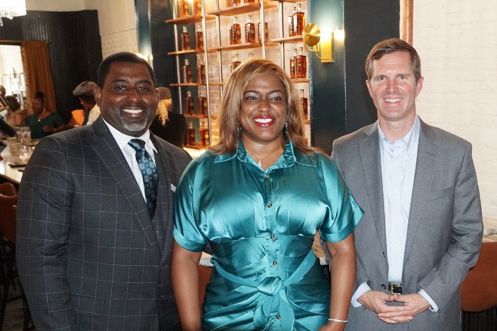 Fresh Bourbon Distillery - Co-Founders Sean and Tia Edwards, Kentucky Gov. Andy Beshear