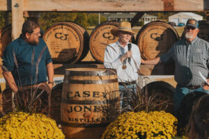 Casey Jones Distillery - Partner Cody Turner, Founder Peg Hays and Founder and Master Distiller Arlon Casey ‘AJ’ Jones