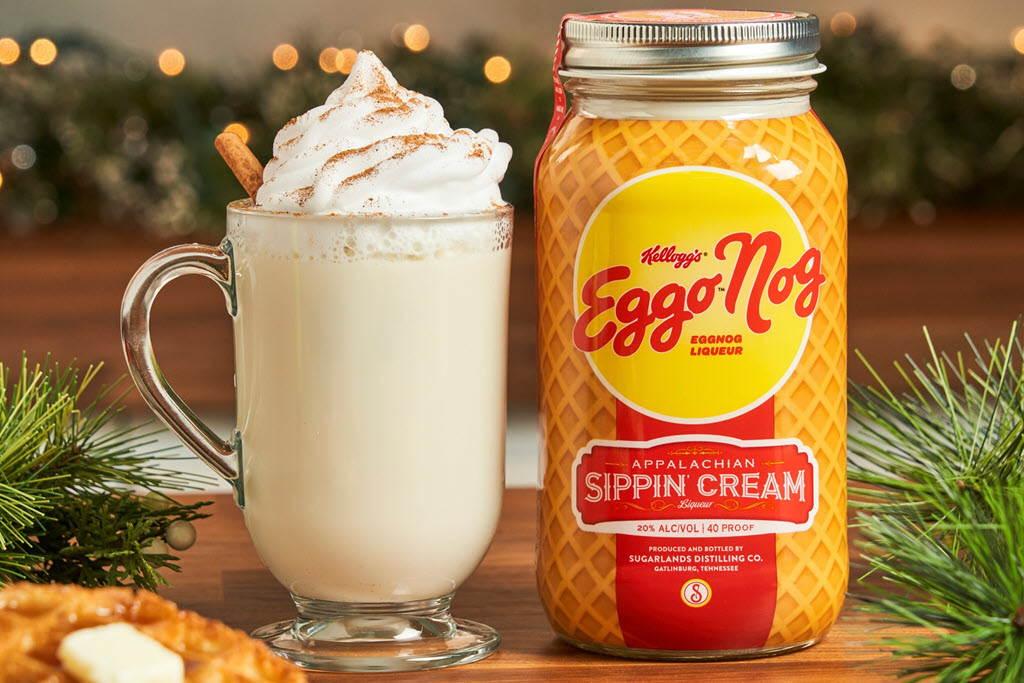 Sugarlands Distilling Co. - Kellogg's Eggo Nog Eggnog Liqueur, Appalachian Sippin' Cream, Cocktail and Jar