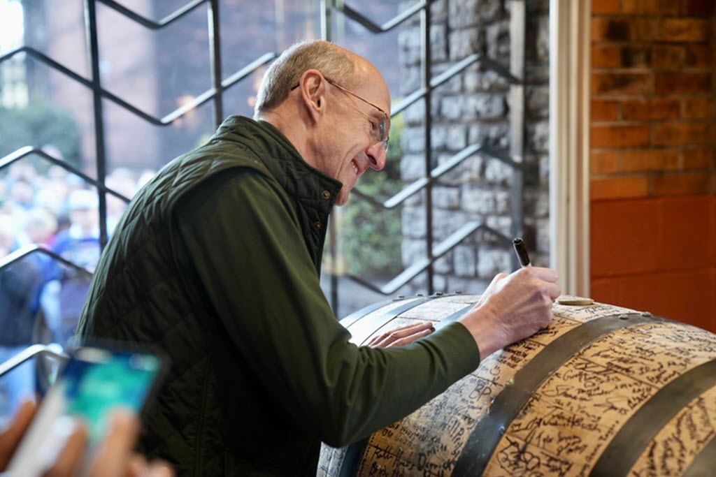 Buffalo Trace Distillery - President and CEO Mark Brown Signs the 8 Millionth Barrel
