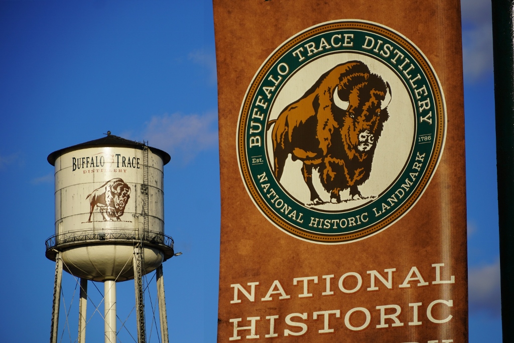 Buffalo Trace Distillery - Water Tower and National Historic Site Banner