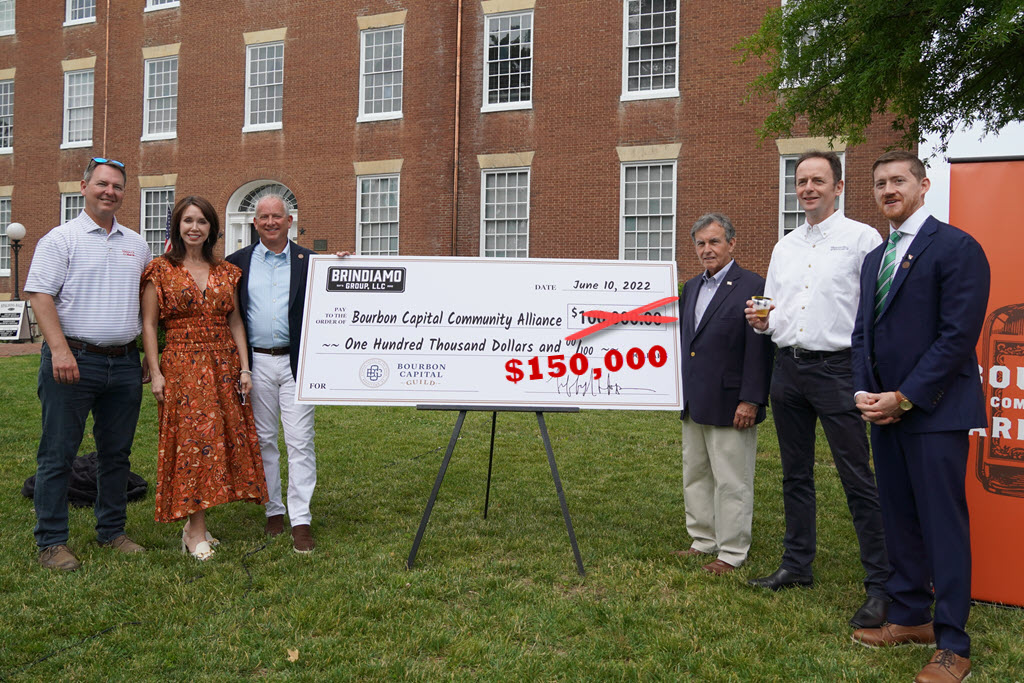 National Bourbon Day - Brindamo Group Donates $100,000 to Bourbon Capital Community Alliance, Increased to $150,000 in 2023