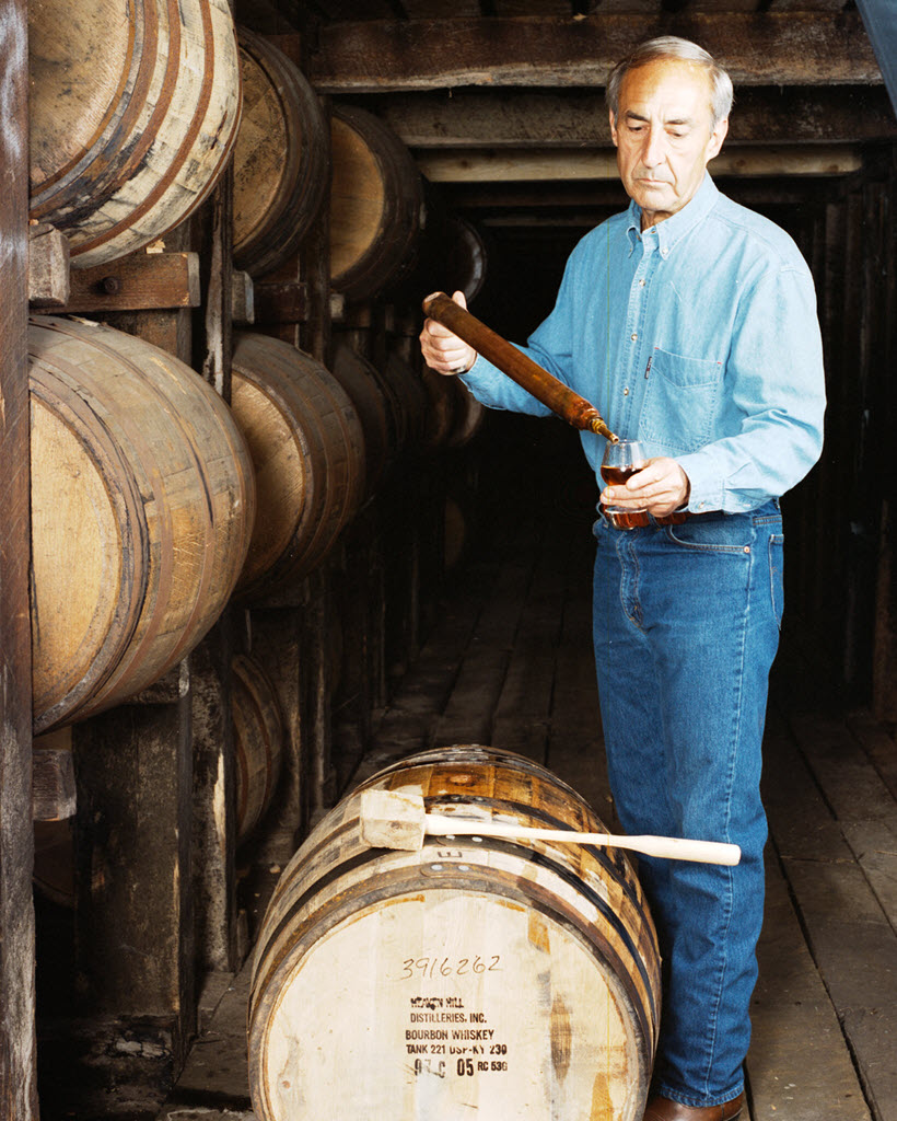 Heaven Hill Distillery - Master Distiller Parker Beam with Thief in Rickhouse