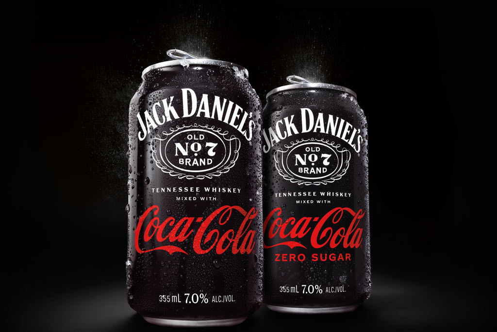Jack Daniel Distillery - Jack Daniel's Ready-to-Drink 'RTD' Jack & Coca-Cola Cocktail, Regular and Zero Sugar