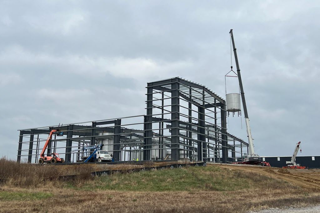 All Nations Distillery - Distillery Steel Structure Reaches 50' Into the Sky