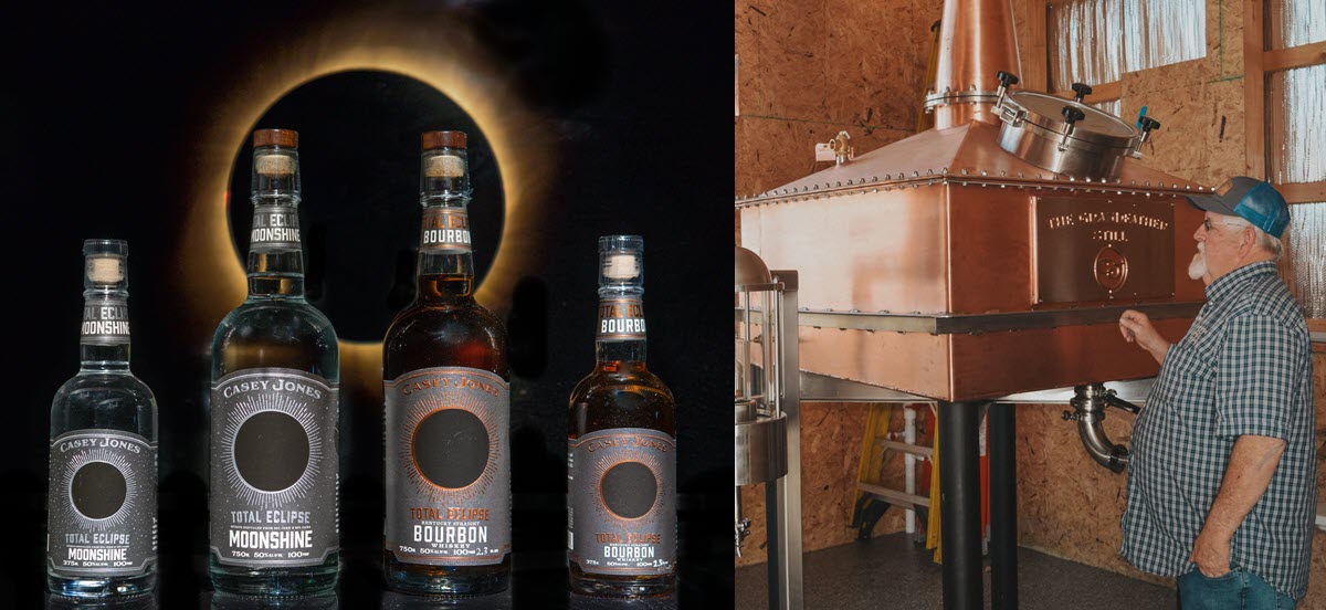 Casey Jones Distillery - Total Eclipse Moonshine and Total Eclipse Bourbon