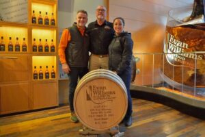 Evan Williams Bourbon Experience - Visitor Experience Director Jeff Crowe, Artisanal Distiller Jodie Filiatreau & General Manager Ashley Cuyjet-Fetter
