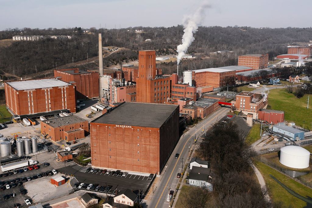 Ross & Squibb Distillery - Lawrenceburg, Indiana, Aerial View of the Historic Seagram's Distillery