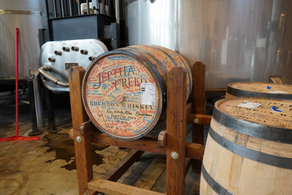 Jeptha Creed Distillery - Red, White & Blue Bourbon Barrel Aging