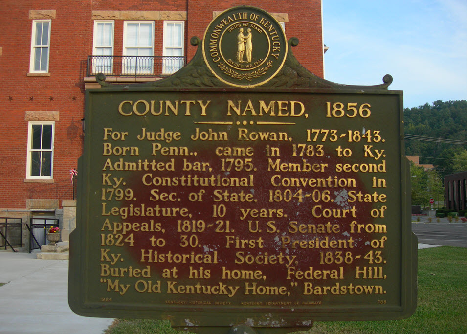 Rowan County Kentucky Historical Marker