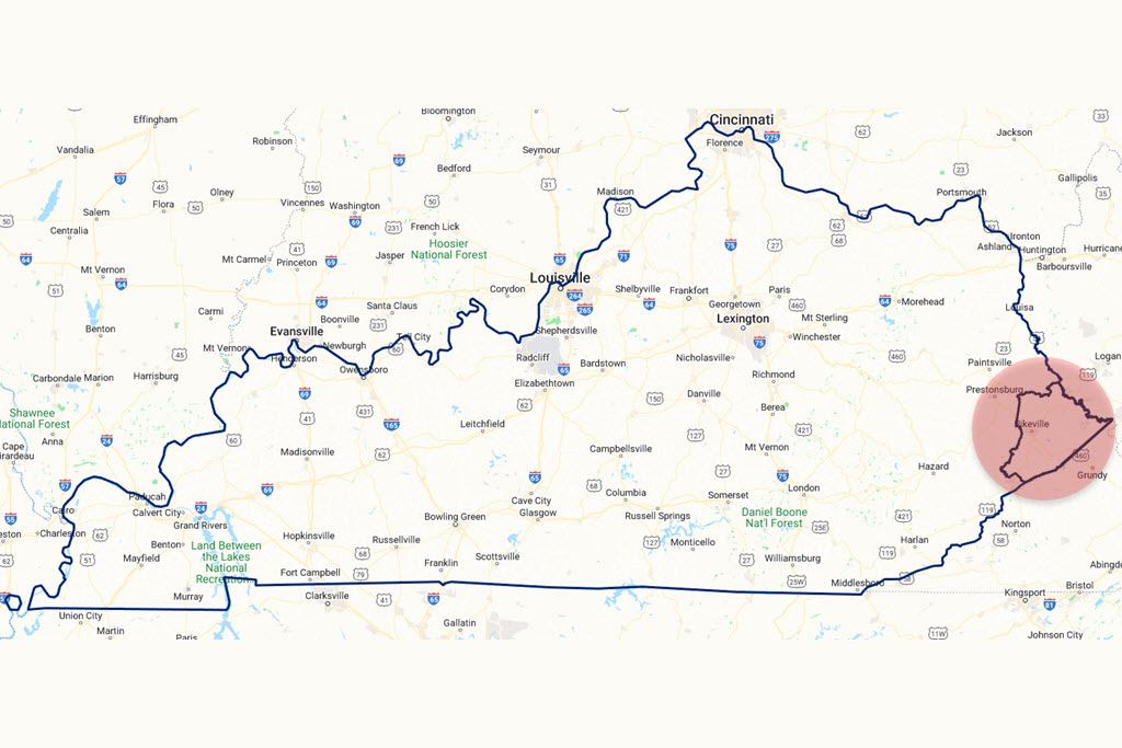 Aflex, Pike County, Kentucky Map