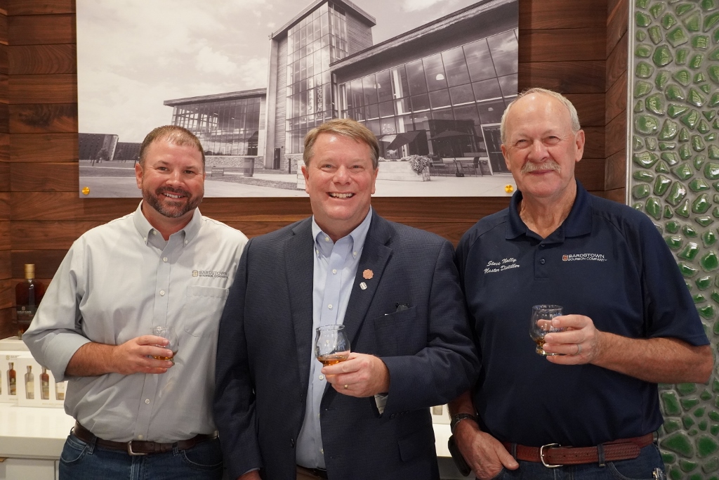 Bardstown Bourbon Co. - VP Operations Justin Willett, KDA President Eric Gregory, and Master Distiller Steve Nally