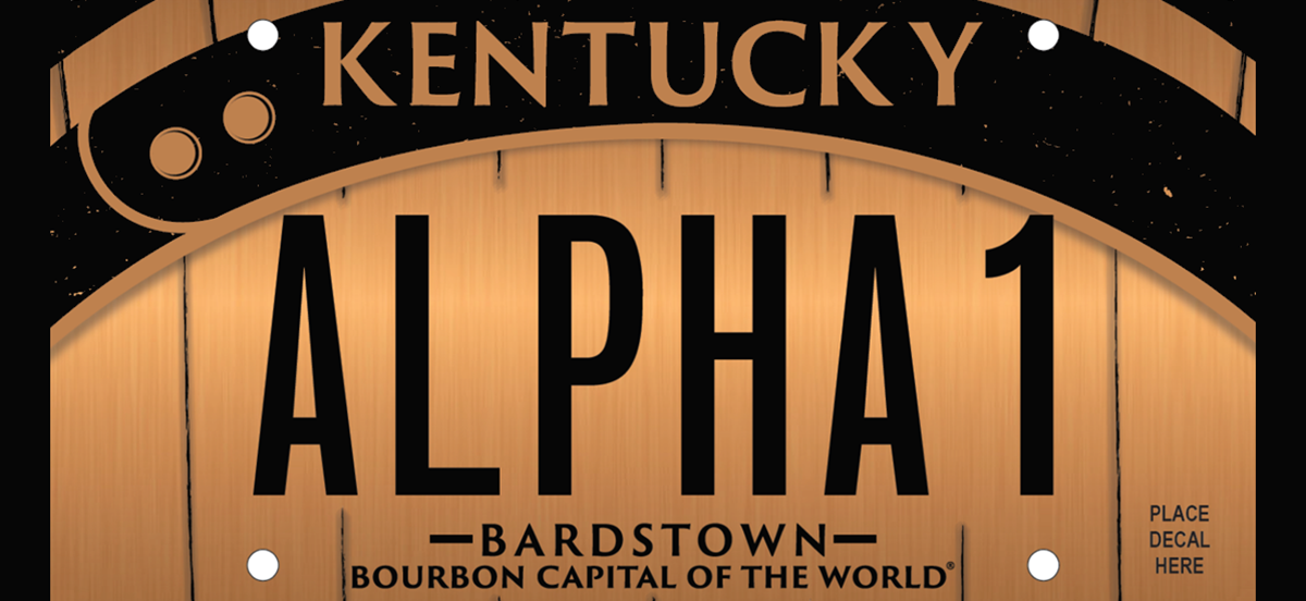 Bourbon Capital Guild - Announces 2024 Kentucky Custom License Plate, Bardstown, The Bourbon Capital of the World