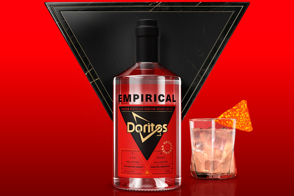 Empirical - Vacuum Distilled Doritos Nacho Cheese, Bottle and Chip