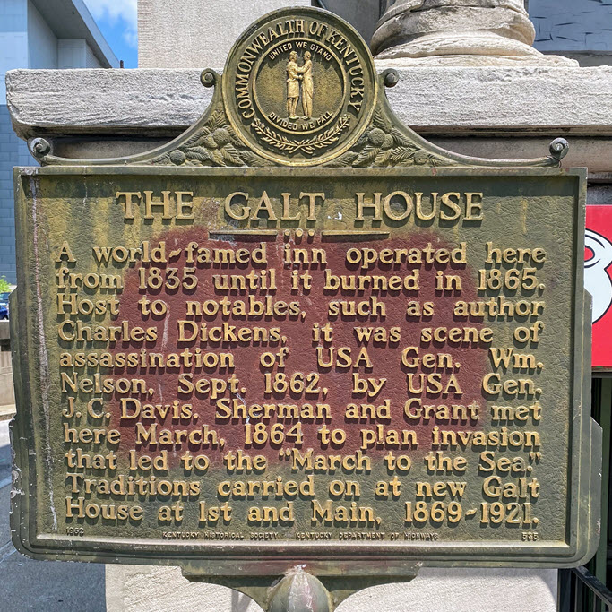 The Original Galt House Hotel - Historic Marker