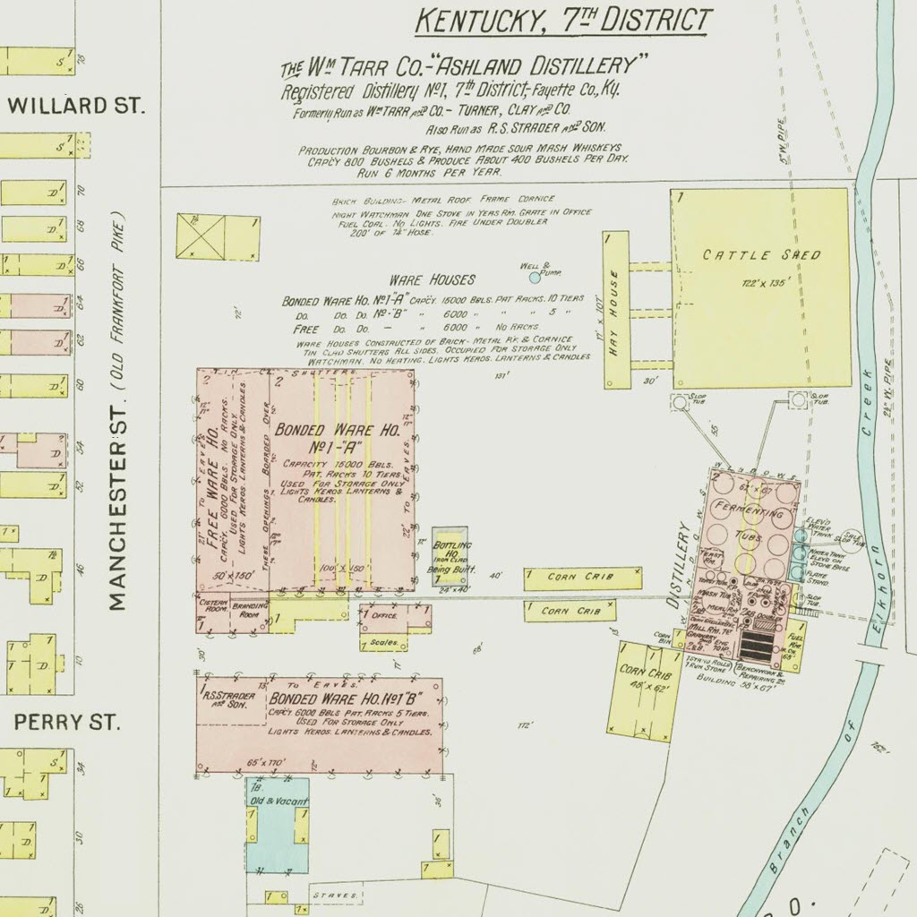 Ashland Distillery, Lexington, Kentucky 7th District, 1894 Sanborn Map