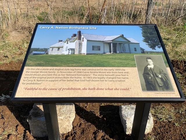 Carry A. Nation Historic Plaque - Garrard County, Kentucky