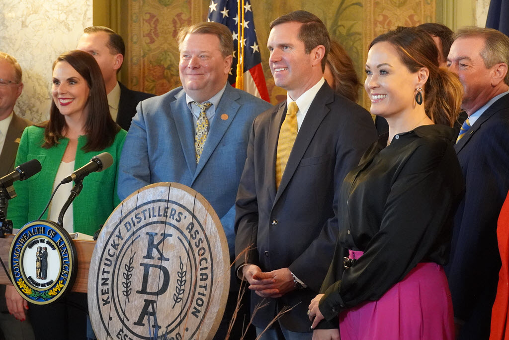 Kentucky Distillers' Association - 2024 Biennial State of the Bourbon Industry Report, KDA President Eric Gregory, KY Gov. Andy Beshear, Lt. Gov. Jacqueline Coleman