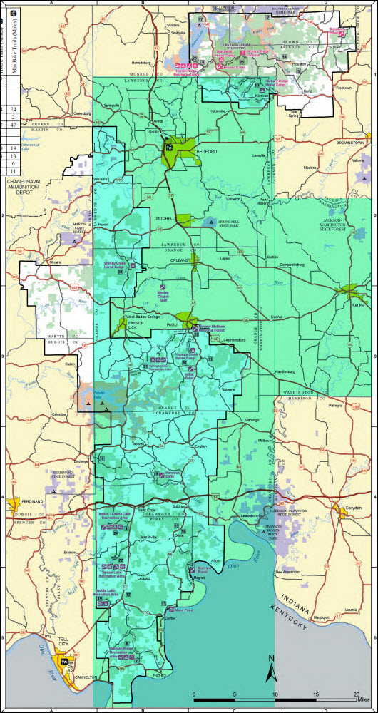Black Forest of Indiana - Hoosier National Forest Area including Crawford, Harrison, Lawrence, Orange, Perry, and Washington Counties