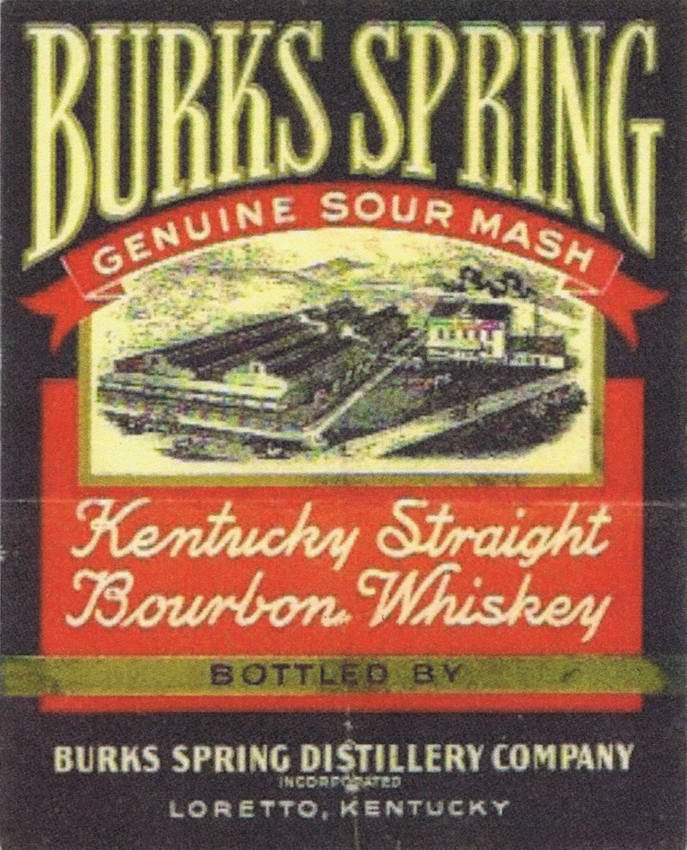Burks Spring Distillery - Burk Spring Genuine Sour Mash Kentucky Straight Bourbon Whiskey, Historic Label