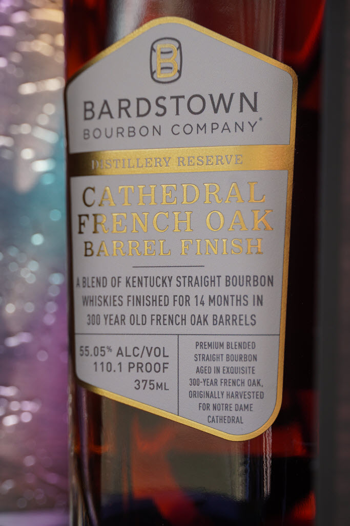 Bardstown Bourbon Company – Distillery Reserve, Cathedral French Oak Finish Kentucky Bourbon Whiskey, Bottle Front Label