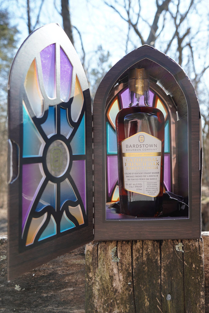 Bardstown Bourbon Company – Distillery Reserve, Cathedral French Oak Finish Kentucky Bourbon Whiskey, Bottle inside Cathedral