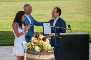Heaven Hill Brands - Co-President Kate Latts, Co-President Allan Latts, and Louisville Mayor Craig Greenberg