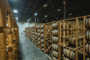 AJ Bond Distillery - Barrels Aging Horizontally