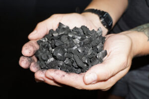 George Dickel Distillery - Charcoal Mellowing, A Handful of Charcoal