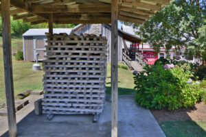 George Dickel Distillery - Ricks of Sugar Maple Ready to be Burned for the Charcoal Mellowing Process